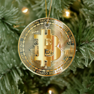 Journey into Cryptocurrency Chic: Bitcoin Elegance Ceramic Ornament