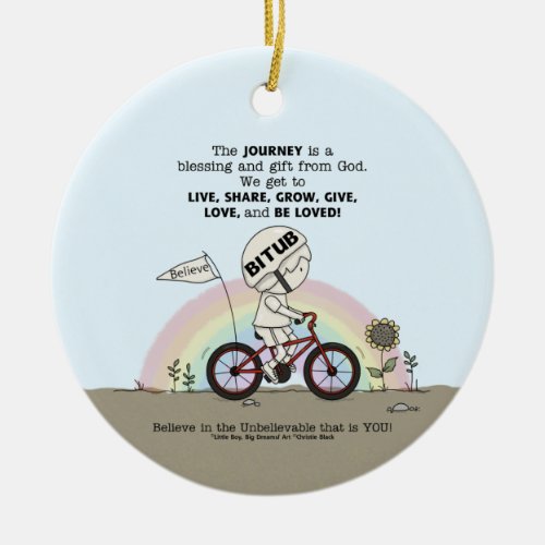 Journey is a Gift Ceramic Ornament