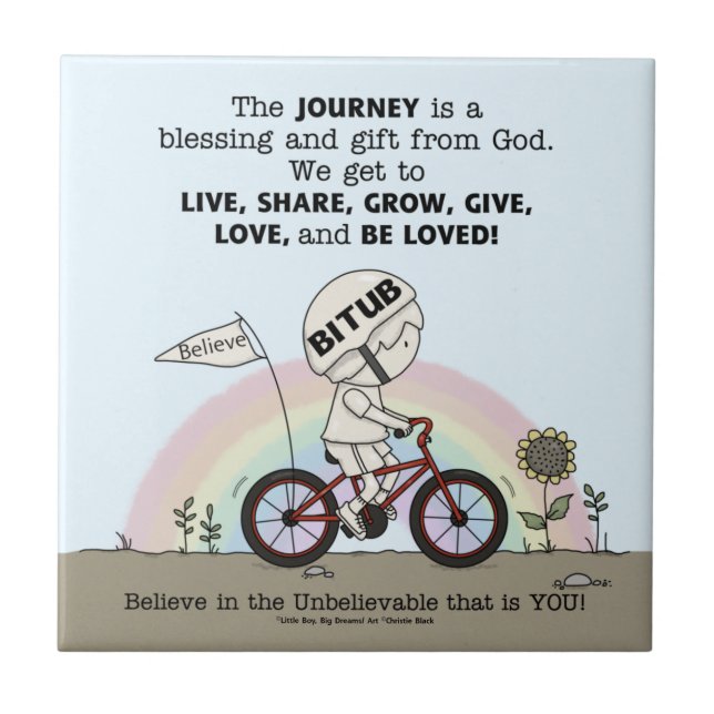 Journey is a Gift Ceramic Tile (Front)
