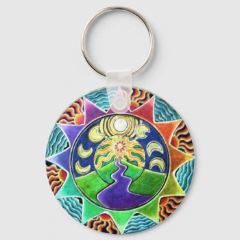 Journey Mandala Key Chain by arteeclectica at Zazzle