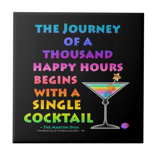 JOURNEY OF A THOUSAND HAPPY HOURS Coaster  Tile (Front)