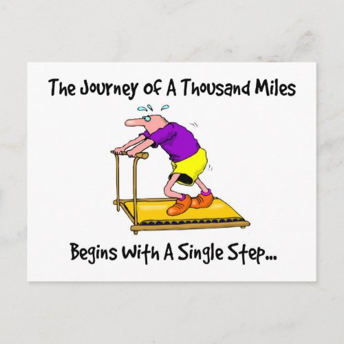 Journey Of A Thousand Miles _ Exercise Motivation Postcard