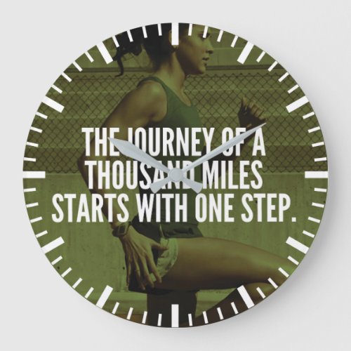 Journey Of A Thousand Miles _ Workout Inspiration Large Clock
