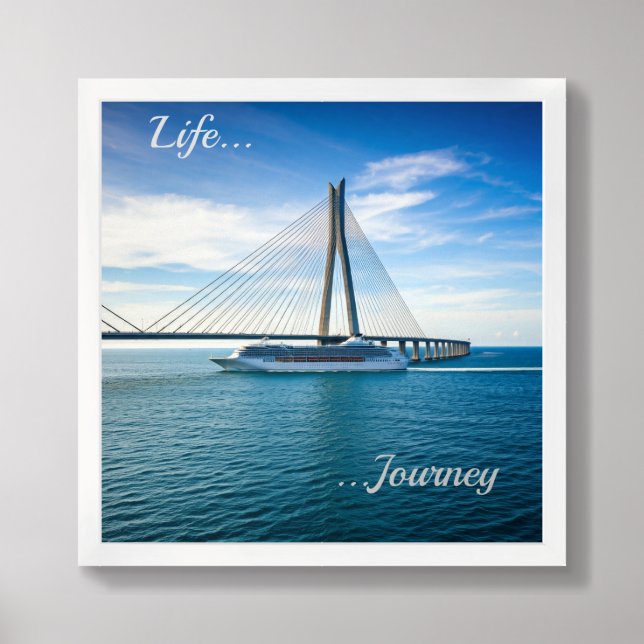 "Journey of Discovery" Wall Art – Bridge and Cruis (Framed Front)