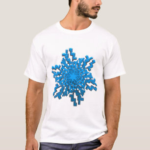 Journey of Life: A Geometric Snowflake T-Shirt