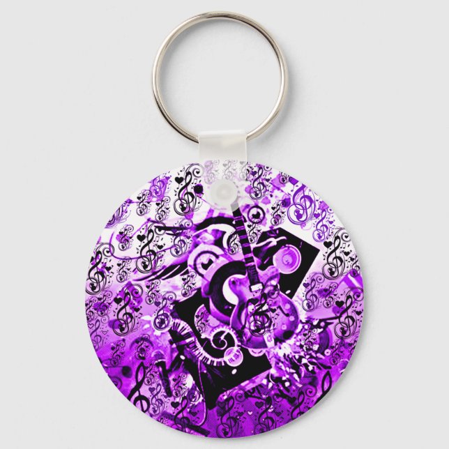 Journey Of Music,Rocks Purple_ Keychain (Front)