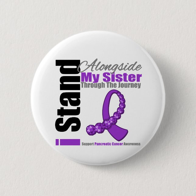 Journey Ribbon For Pancreatic Cancer (Sister) Button (Front)