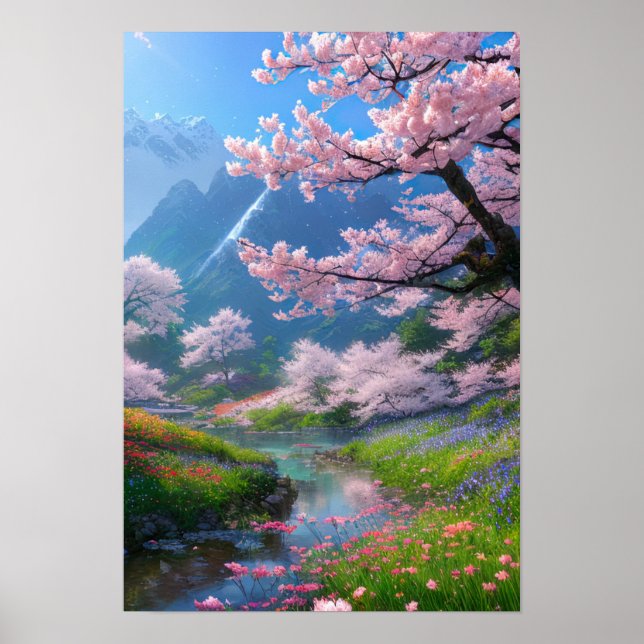 Journey through Cherry Blossom Bliss Poster (Front)