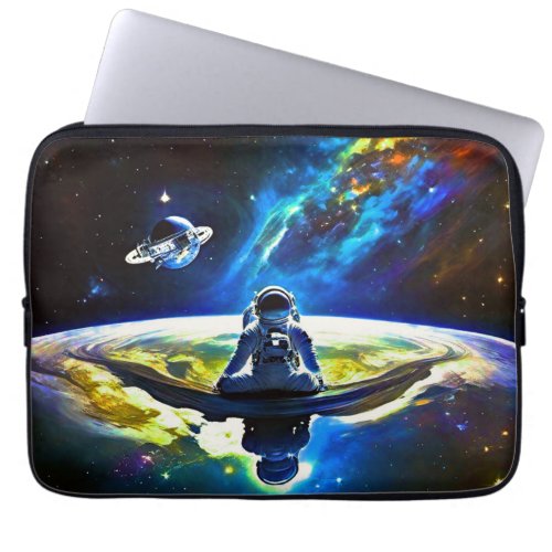 Journey to Inner Peace Astronaut Meditation Laptop Sleeve