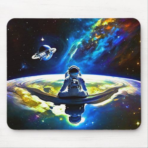 Journey to Inner Peace Astronaut Meditation Mouse Pad