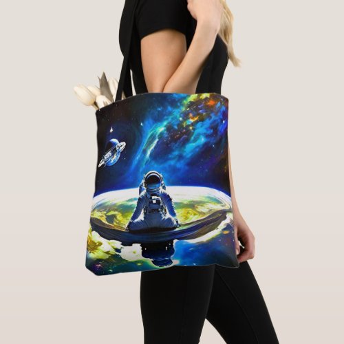 Journey to Inner Peace Astronaut Meditation Tote Bag