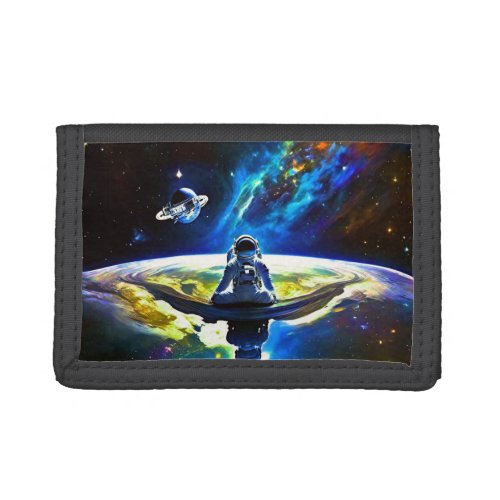 Journey to Inner Peace Astronaut Meditation Trifold Wallet