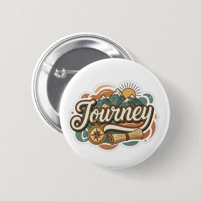 Journey to mountains & adventure typography  button (Front & Back)