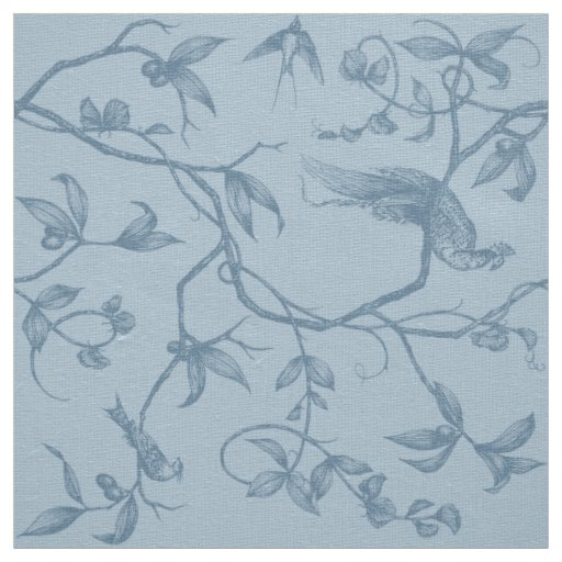 Journey to the Chateau Peacock Blue Fabric