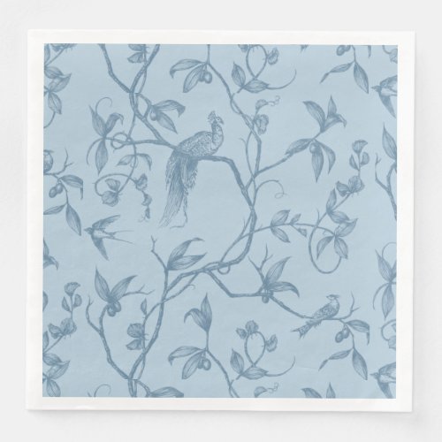 Journey to the Chateau Peacock Blue Paper Dinner Napkins