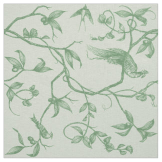 Journey to the Chateau Peacock Green Fabric