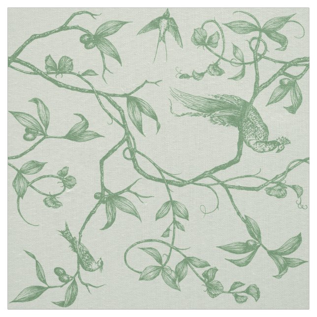 Journey to the Chateau Peacock Green Fabric (Swatch)