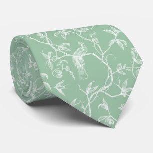 Journey to the Chateau Peacock Green Toile Neck Tie