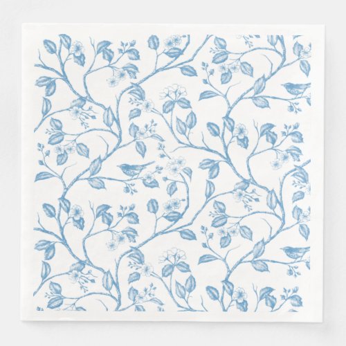 Journey to the Chateau Warbler Blue Paper Dinner Napkins