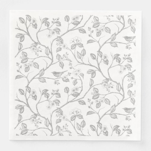 Journey to the Chateau Warbler Gray Paper Dinner Napkins