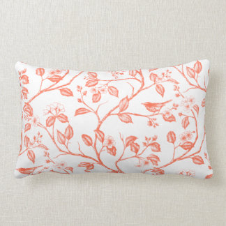 Journey to the Chateau Warbler Red Lumbar Pillow
