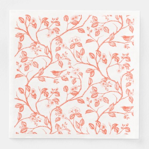 Journey to the Chateau Warbler Red Paper Dinner Napkins