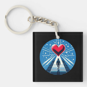 Journey to the Heart - Emotional Pixel Art Design Keychain