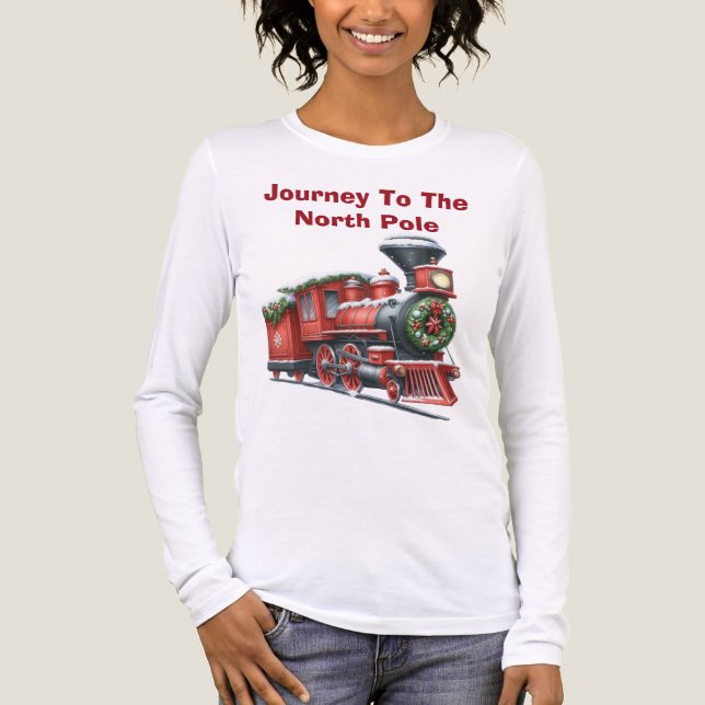  Journey to the North Pole Long Sleeve Tri-Blend Shirt (Front)