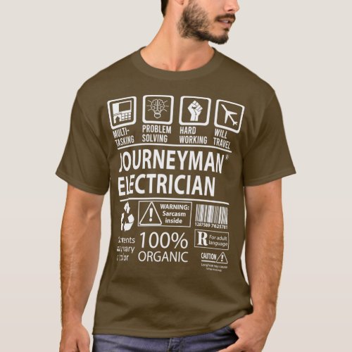 Journeyman Electrician MultiTasking Certified Job  T_Shirt