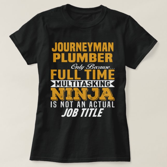 Journeyman Plumber T-Shirt (Design Front)