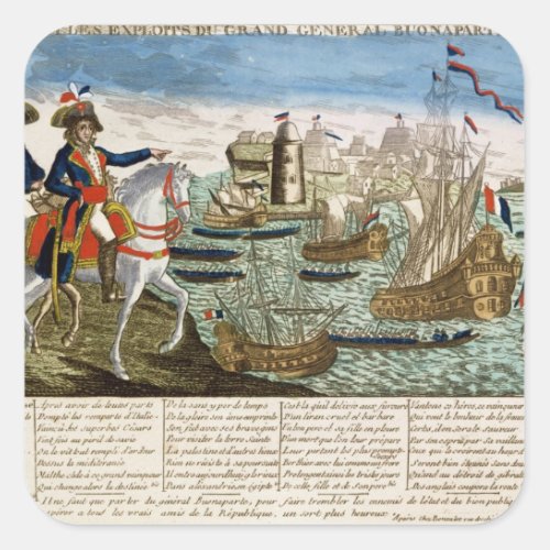 Journeys and Exploits of General Bonaparte  1798 Square Sticker
