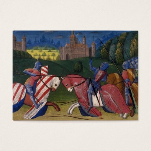 Customizable Jousting knights business cards