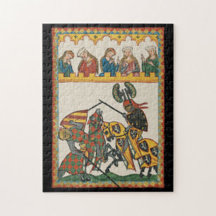 Jousting Knights At A Tournament Jigsaw Puzzle
