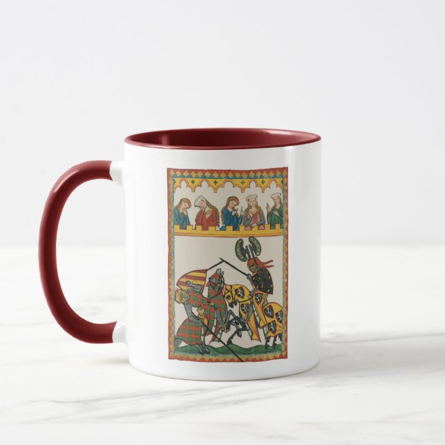 Jousting Knights At A Tournament Mug (Left)