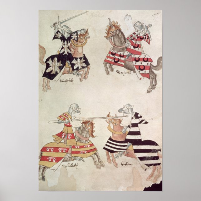 Jousting Knights, from Sir Thomas Holmes' Book Poster (Front)