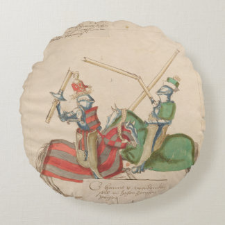 Jousting Knights Round Pillow