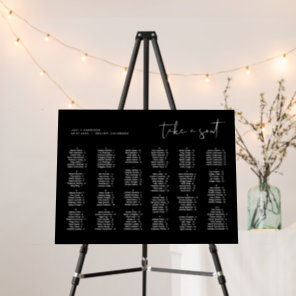 JOVI Black Alphabetical Wedding Seating Chart Foam Board