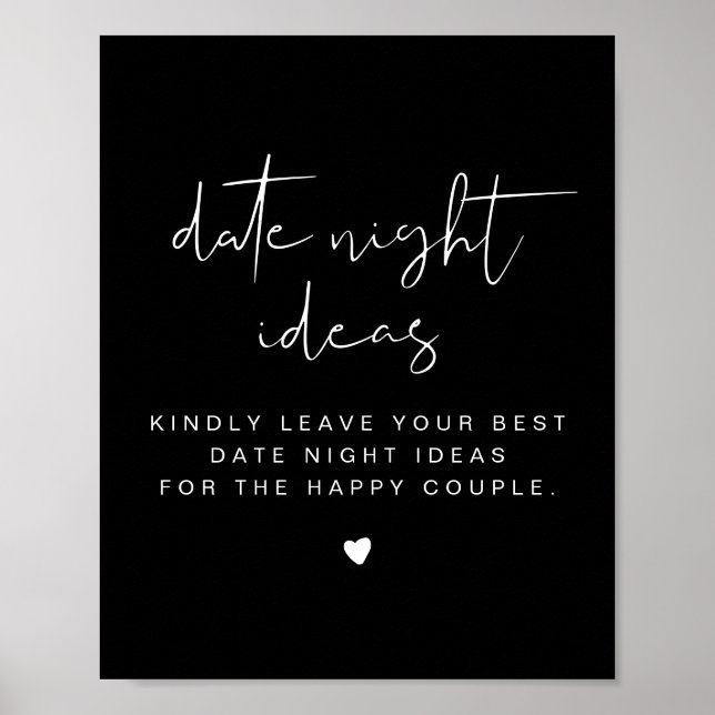 JOVI Black Edgy Date Night Card Template Poster (Front)
