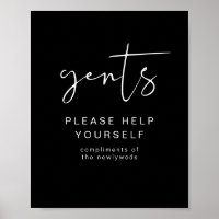 JOVI Black Edgy Gents Bathroom Toiletry Poster