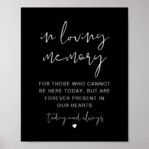 JOVI Black Edgy In Loving Memory Sign