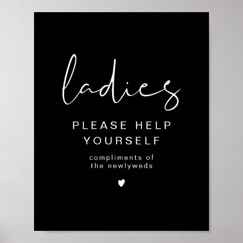 JOVI Black Edgy Ladies Bathroom Toiletry  Poster