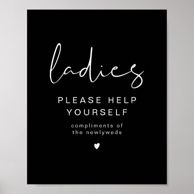 JOVI Black Edgy Ladies Bathroom Toiletry  Poster (Front)