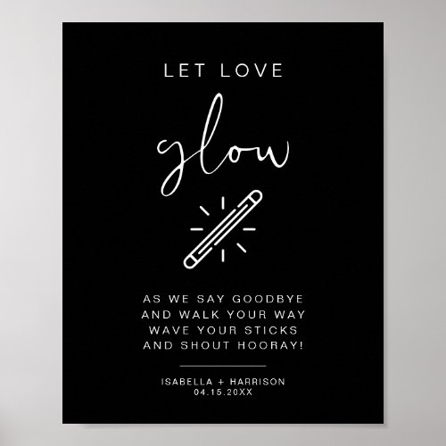 JOVI Black Edgy Let Love Glow Wedding Sign