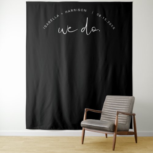 JOVI Black Edgy Modern Backdrop Tapestry