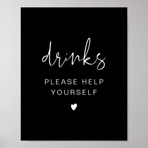 JOVI Black Edgy Modern Drinks Bar Poster
