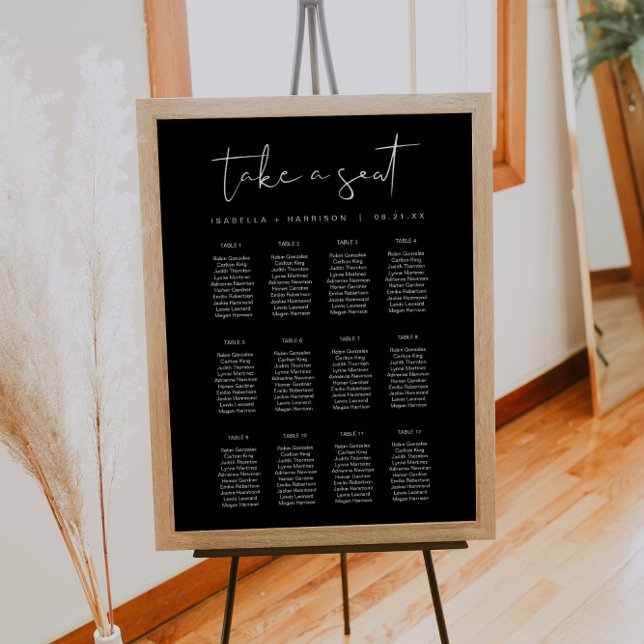 JOVI Black Edgy Modern Minimalist Seating Chart (Creator Uploaded)