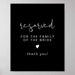 JOVI Black Edgy Reserved for Family of Bride  Poster