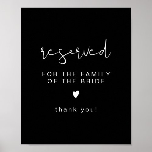 JOVI Black Edgy Reserved for Family of Bride  Poster