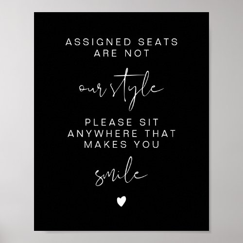 JOVI Black Edgy Sit Anywhere No Assigned Seats  Poster