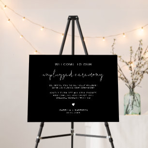 JOVI Black Edgy Unplugged Ceremony Sign